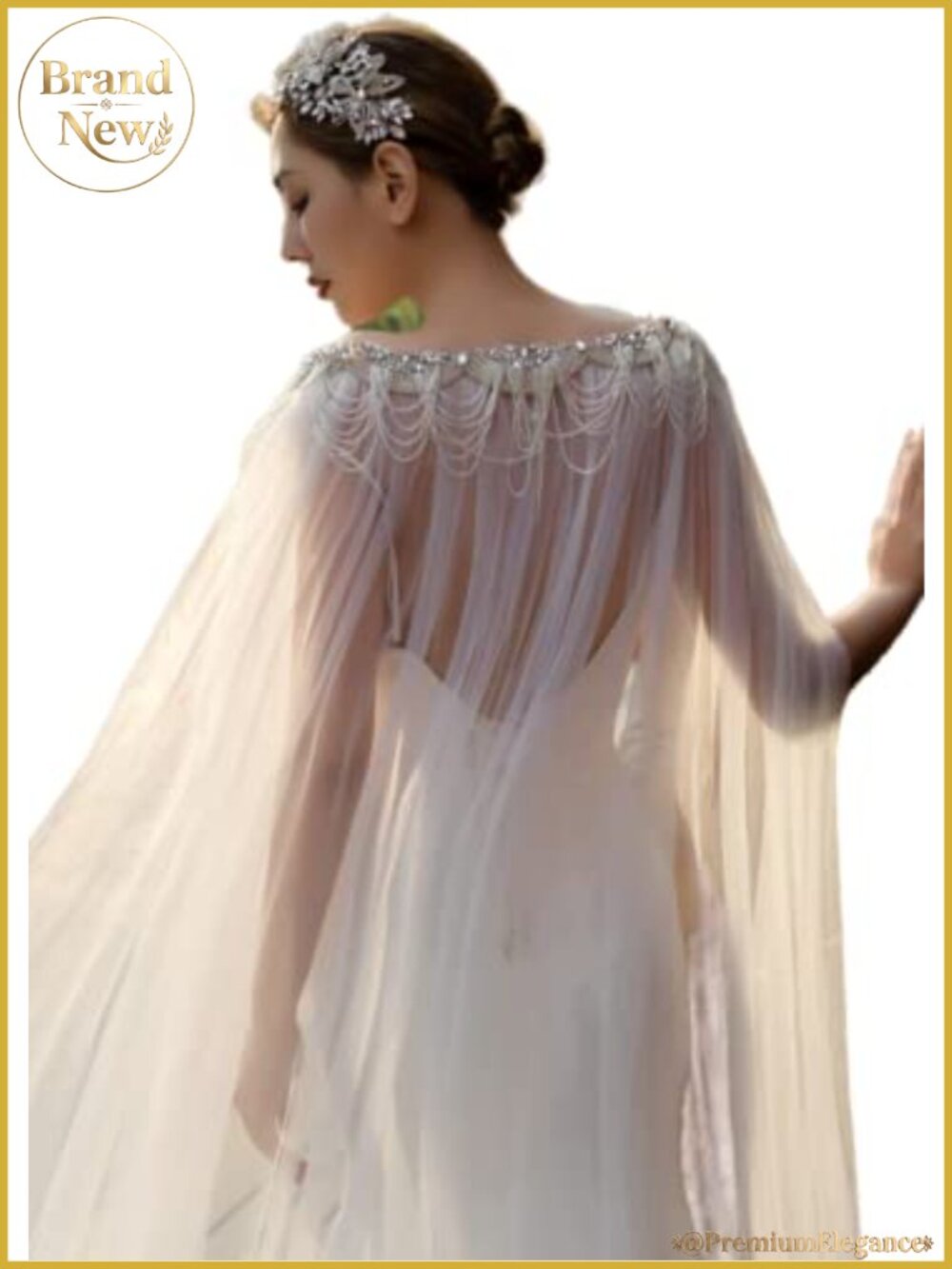 Rhinestone Wedding Capes Shawl Wrap Pearls Bridal Bolero Cover Up